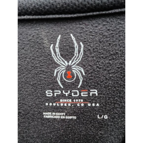 Spyder Mens Sweater Size Large Black 1/4 Zip Long Sleeve Pullover Outdoor - Picture 4 of 8